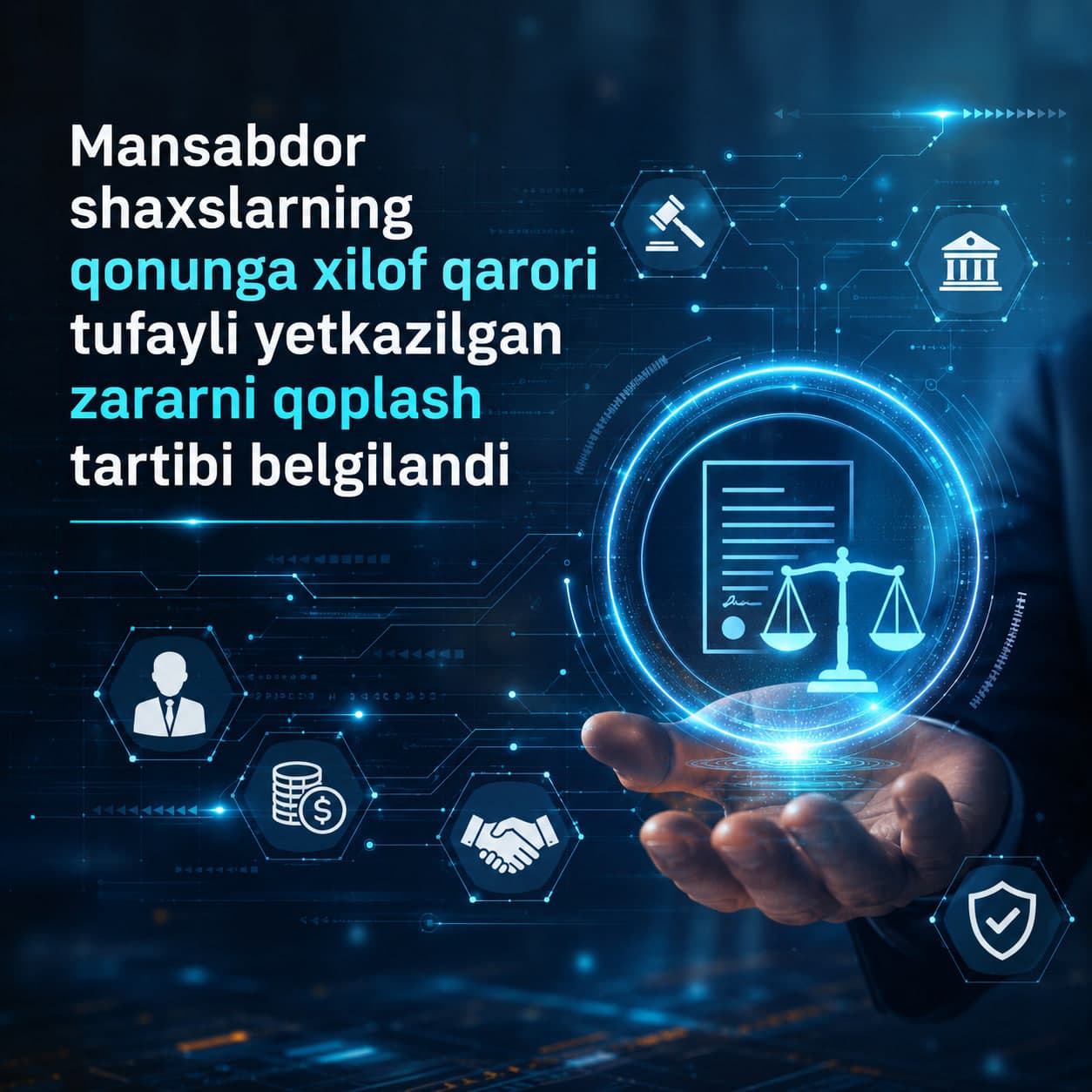 Mansabdor shaxslarning qonunga xilof qarori tufayli yetkazilgan zararni qoplash tartibi belgilandi