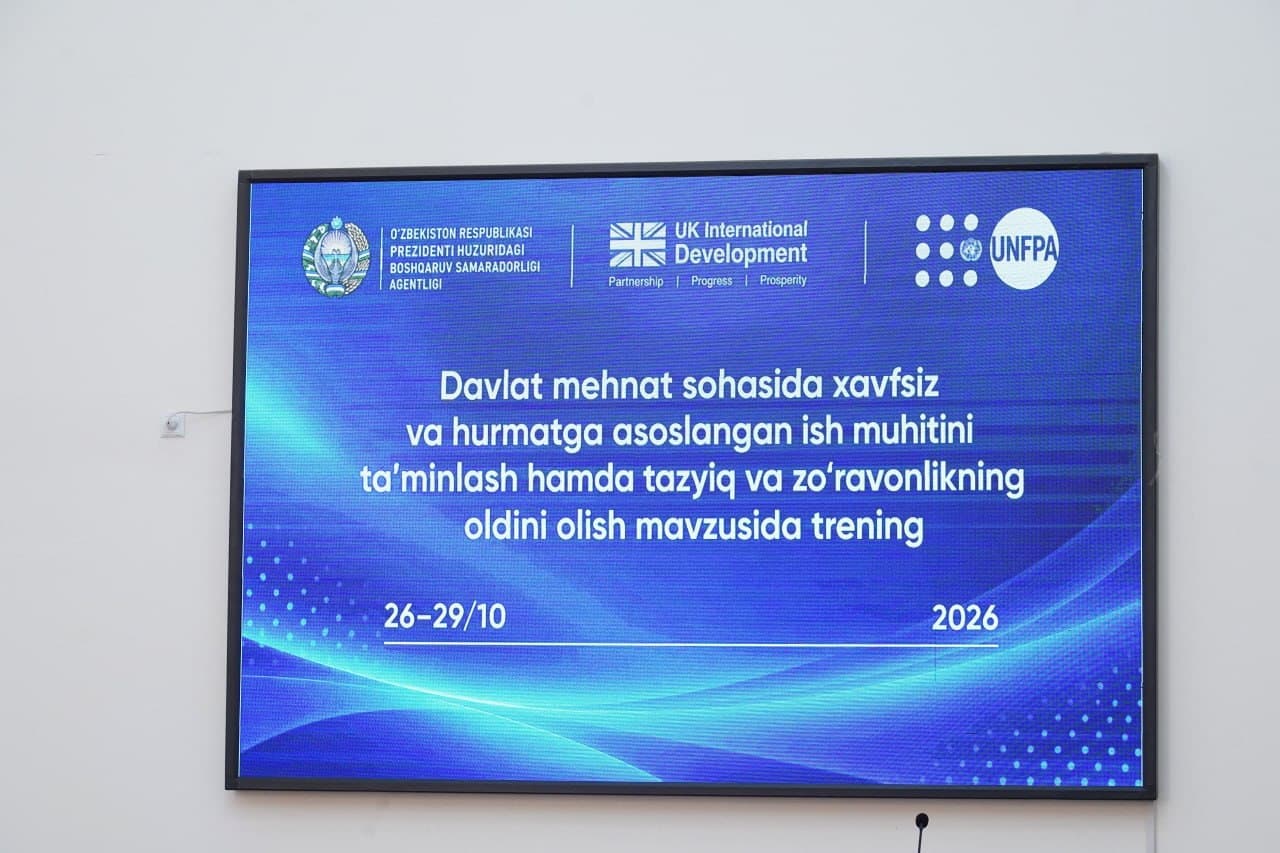 Hududlarda xavfsiz va hurmatga asoslangan ish muhitini ta’minlash bo‘yicha treninglar boshlandi